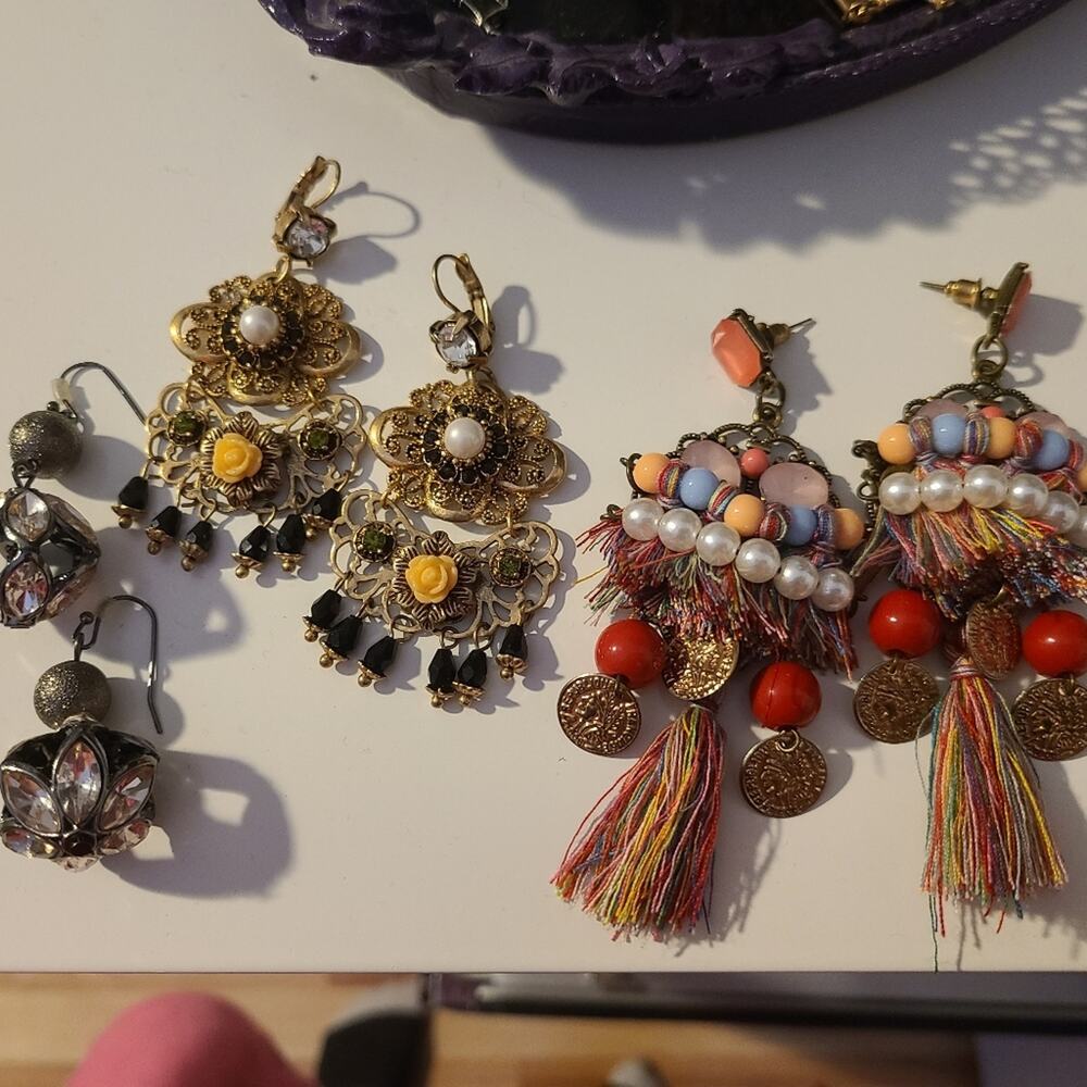 BOGO 1/2 Boho Statement Tassel Gem Earrings